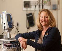 Photo: Kim Petersen, a certified nurse who works at the UC Davis Student Health and Wellness Center
