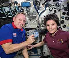 Astronauts Barry 'Butch' Wilmore and Samantha Cristoforetti aboard International Space Station.