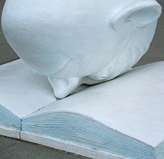 Photo:Bookhead sculpture