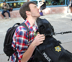Photo: K-9 Charlie with Grant Vaughan, fourth-year animal science major