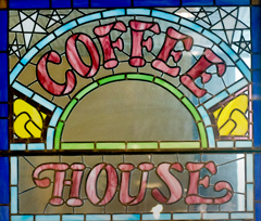 Photo: Stained-glass Coffee House sign