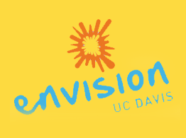 Graphic: Envision UC Davis logo with starburst