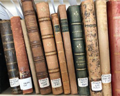 Photo: Line of rare books