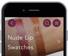 Photo: Imagge of Cocoa Swatches mobile app, on smartphone